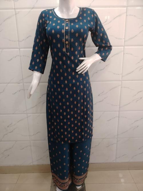 rayon kurta palazzo set - 18259704 - Very Small Image - 1
