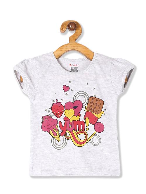 round neck printed tee - 18260354 - Very Small Image - 1