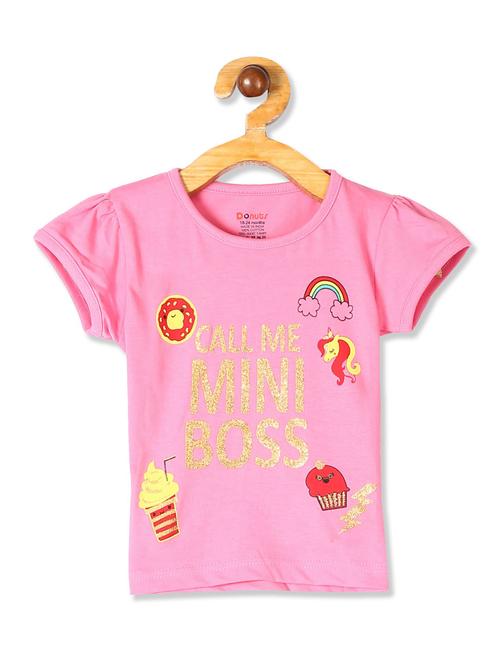 round neck printed tee - 18260513 - Very Small Image - 1