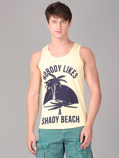cream chest-printed vest - 18260674 - Very Small Image - 1