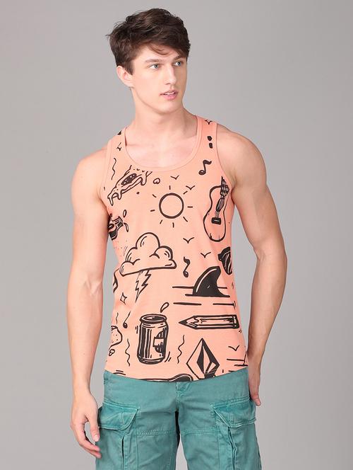 peach front-printed vest - 18260680 - Very Small Image - 1
