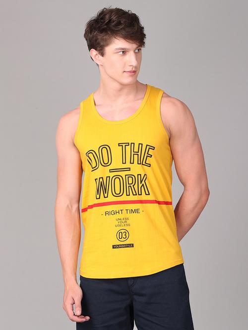 yellow chest-printed vest - 18260687 - Very Small Image - 1