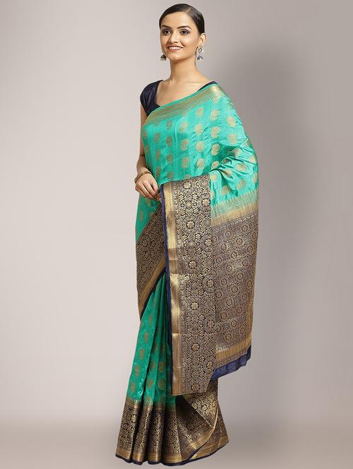 women's banarasi saree - 18260697 - Very Small Image - 1