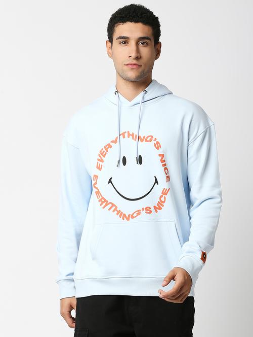 light blue printed hooded sweatshirt - 18260709 - Very Small Image - 1