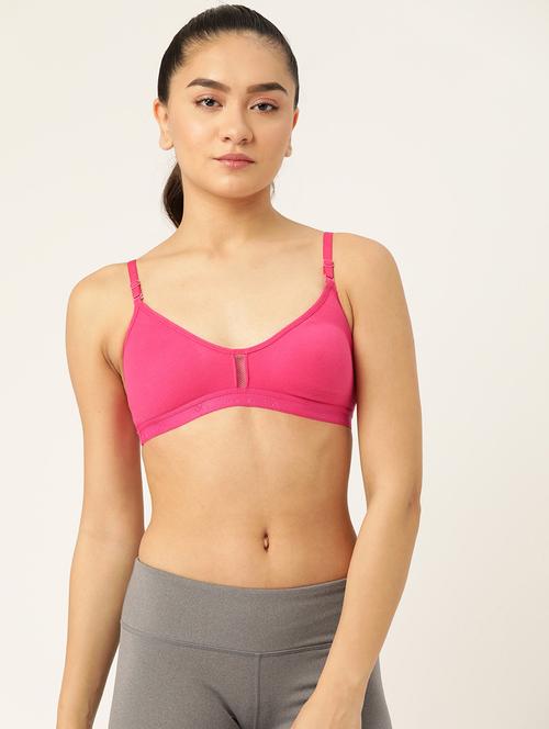pink solid sports bra - 18260841 - Very Small Image - 1