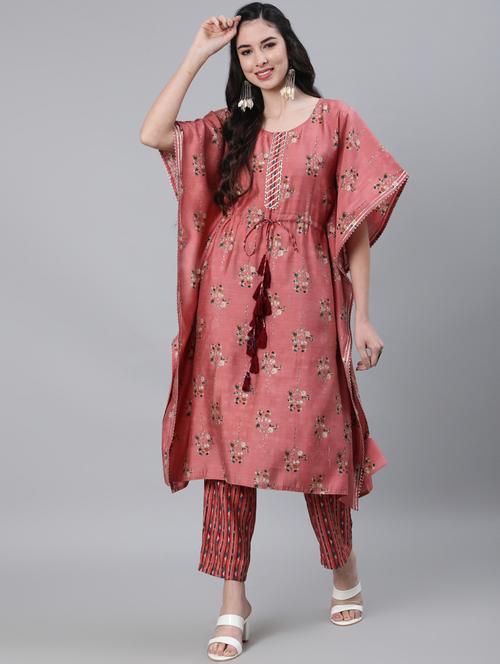 pink kaftan set - 18261606 - Very Small Image - 1