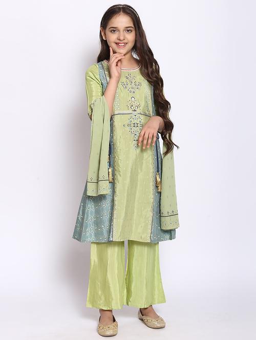 green printed suit set - 18261844 - Very Small Image - 1