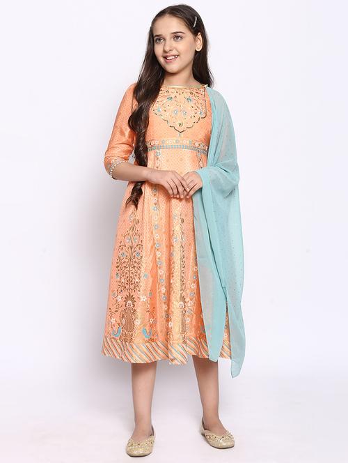 orange printed kurti - 18261849 - Very Small Image - 1