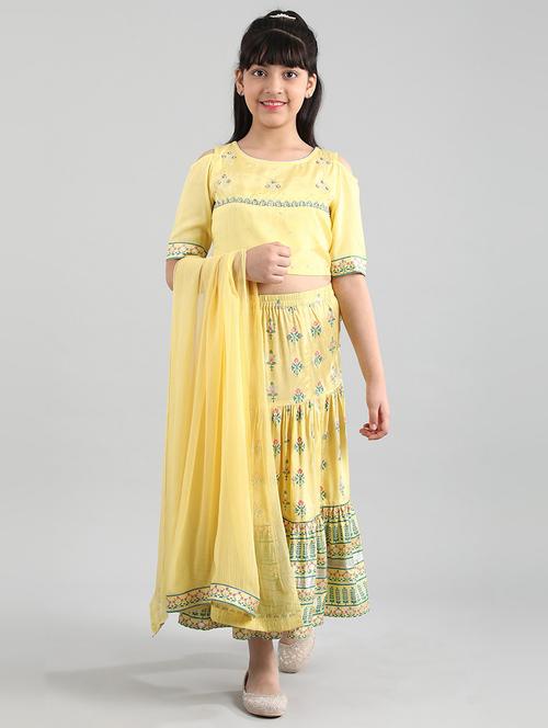 yellow printed suit set - 18261879 - Very Small Image - 1