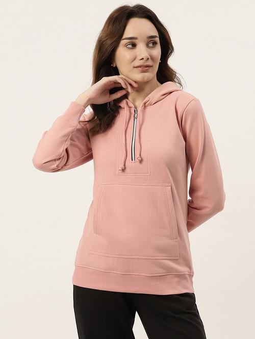 hooded neck solid sweatshirt - 18262976 - Very Small Image - 1