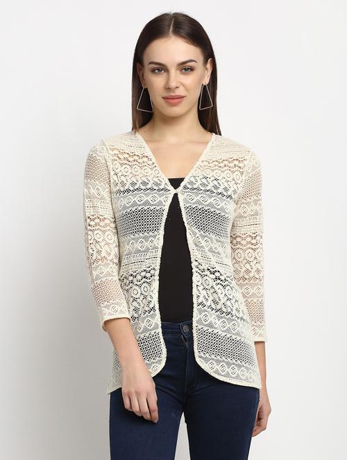 three querter sleeved solid shrug - 18263440 - Very Small Image - 1