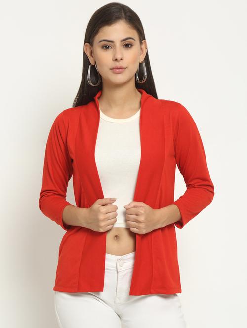 three querter sleeved solid shrug - 18263446 - Very Small Image - 1