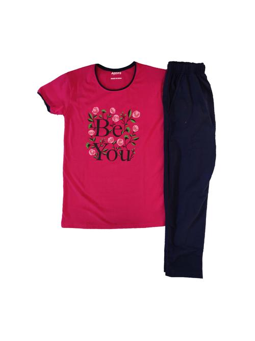 abhira easy comfortable soft nightwear for girls t shirt & pant set hosiery cotton nightdress sleepwear nightsuit - 18263493 - Very Small Image - 1