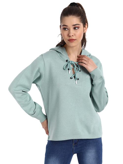 hooded neck solid sweatshirt - 18264116 - Very Small Image - 1