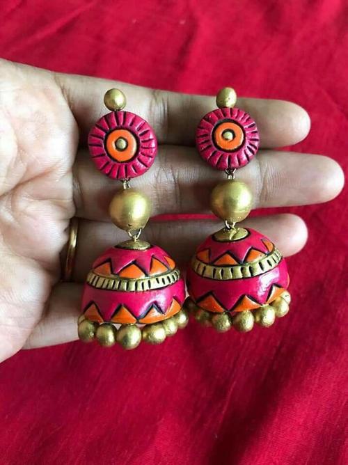 terracotta earrings - 18264354 - Very Small Image - 1