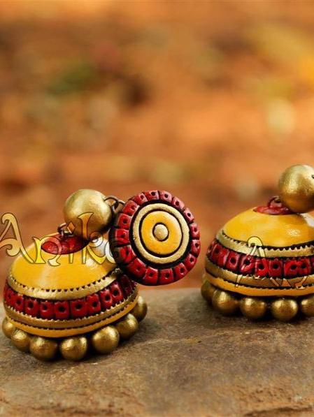 terracotta earrings - 18264356 - Very Small Image - 1