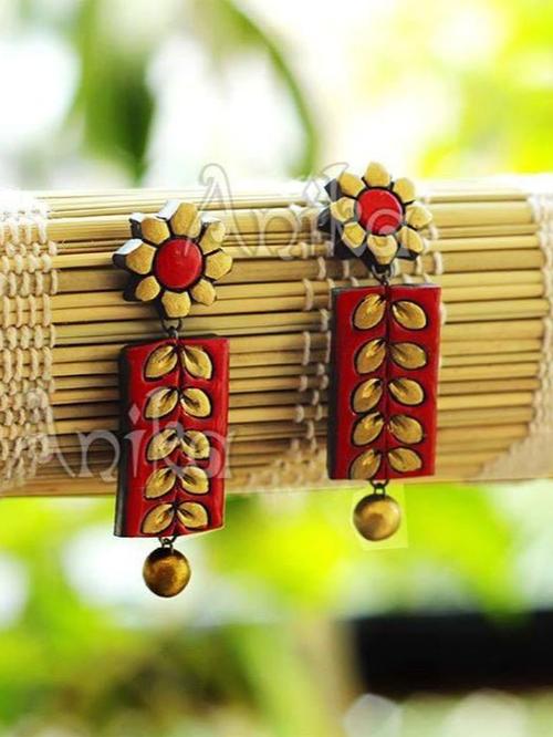 terracotta earrings - 18264357 - Very Small Image - 1