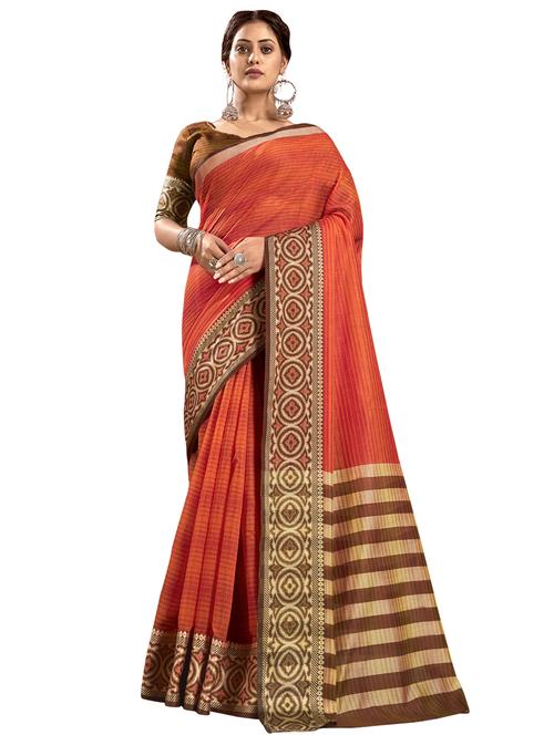 pink cotton plain saree - 18265398 - Very Small Image - 1