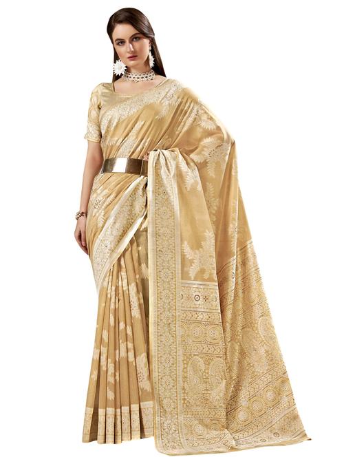mustard linen saree - 18265473 - Very Small Image - 1