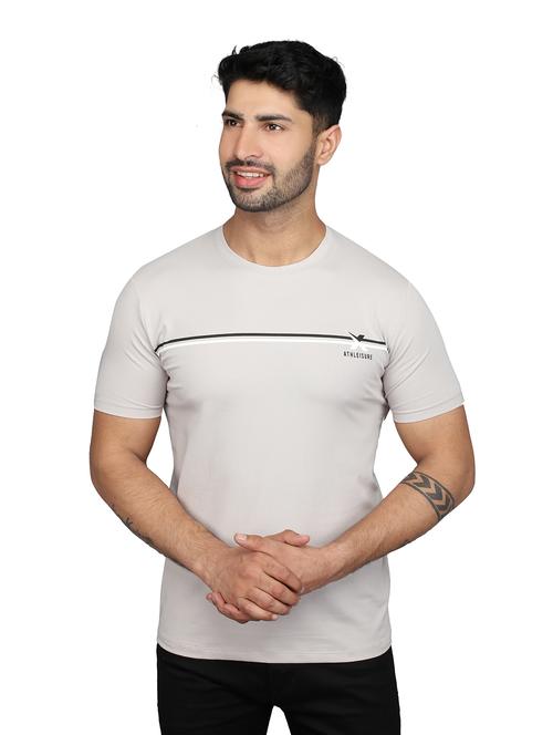 grey chest printed t-shirt - 18265639 - Very Small Image - 1