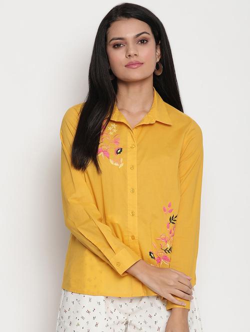 long sleeved embroidered regular shirt - 18268076 - Very Small Image - 1