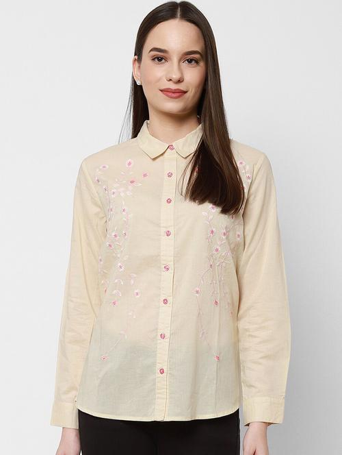long sleeved embroidered regular shirt - 18268078 - Very Small Image - 1
