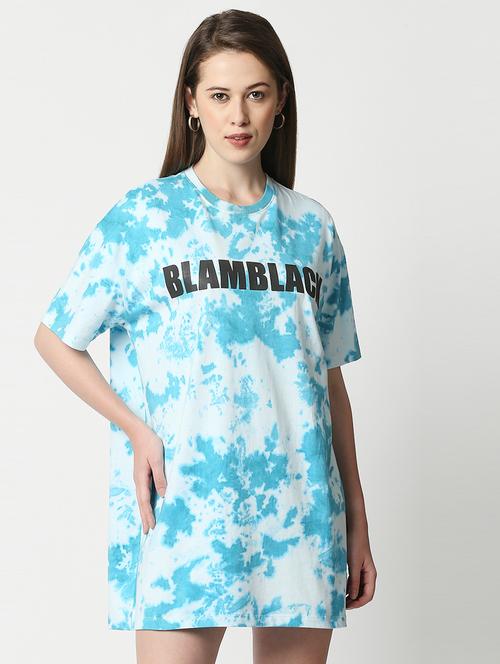 crew neck printed t-shirt dress - 18269039 - Very Small Image - 1