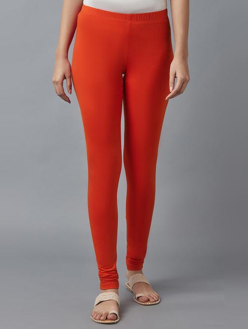orange cotton churidar churidars & leggings - 18269092 - Very Small Image - 1