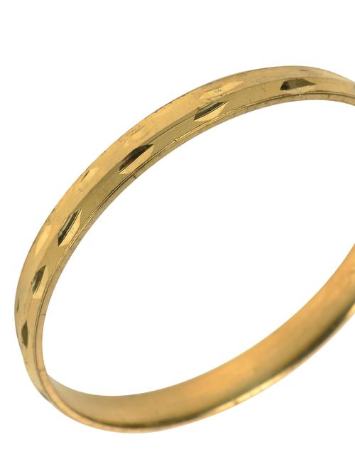 kesar zems pure brass gold plated 10 mm with groove design kada unisex brass kada {diameter:6.3 cm} golden. - 18269274 - Very Small Image - 1