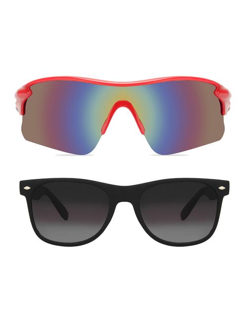 zyaden combo of 1 wrap-around and 1 wayfarer sunglasses-combo-5023 - 18269429 - Very Small Image - 1