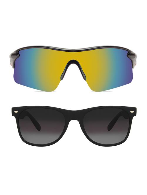 zyaden combo of 1 wrap-around and 1 wayfarer sunglasses-combo-5024 - 18269430 - Very Small Image - 1
