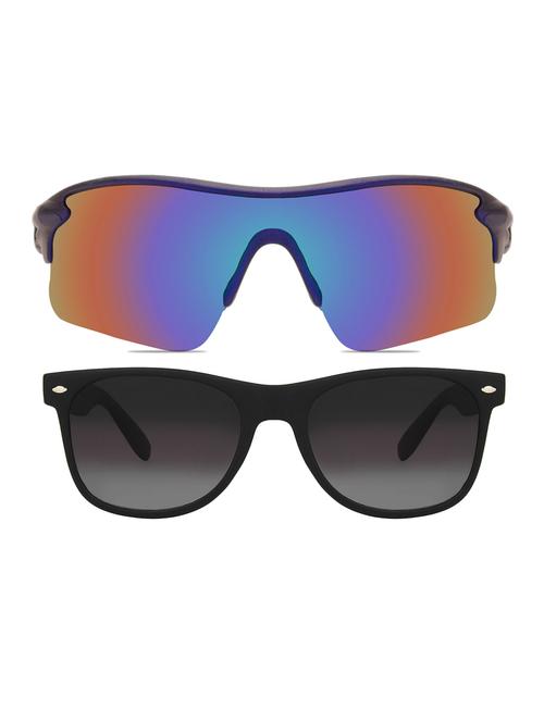 zyaden combo of 1 wrap-around and 1 wayfarer sunglasses-combo-5026 - 18269432 - Very Small Image - 1