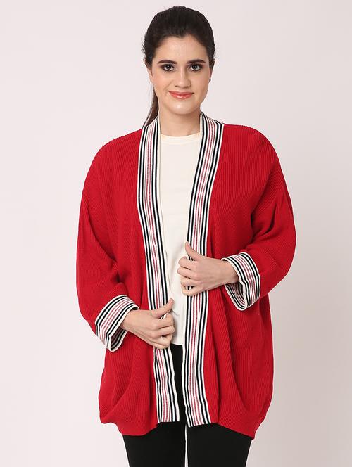 red cotton shrug - 18269476 - Very Small Image - 1