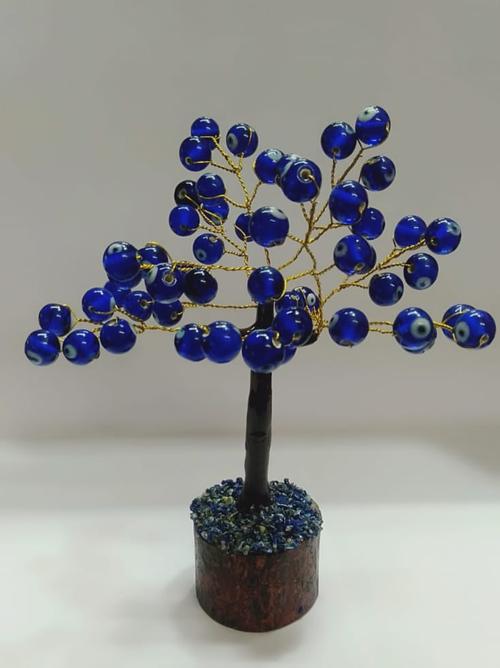 kesar zems fengshui blue evil eye tree for showpiece & negative energy removal.(5 x 5 x 10 cm) - 18270307 - Very Small Image - 1
