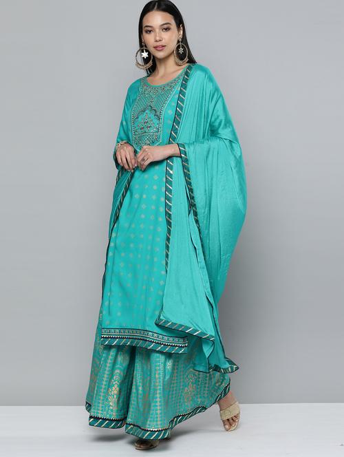foil print suit set - 18270978 - Very Small Image - 1