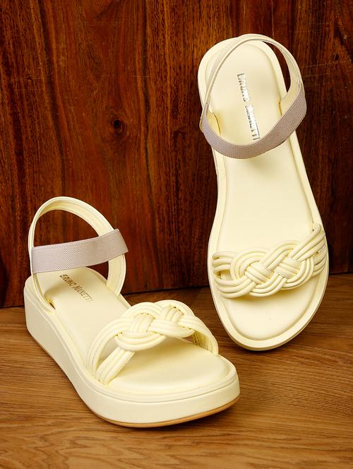 yellow faux leather slip on sandals - 18271037 - Very Small Image - 1