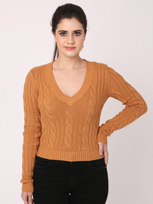 v-neck self design top - 18271279 - Very Small Image - 1