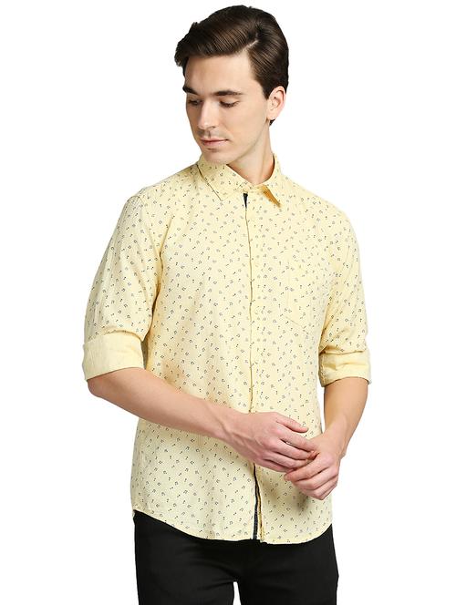 yellow printed casual shirt - 18271559 - Very Small Image - 1