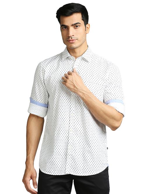 white polka printed casual shirt - 18271580 - Very Small Image - 1