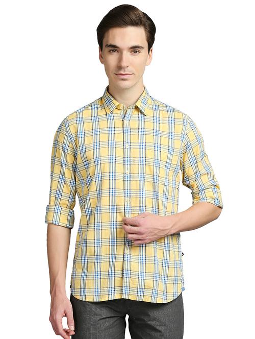yellow checkered casual shirt - 18271582 - Very Small Image - 1