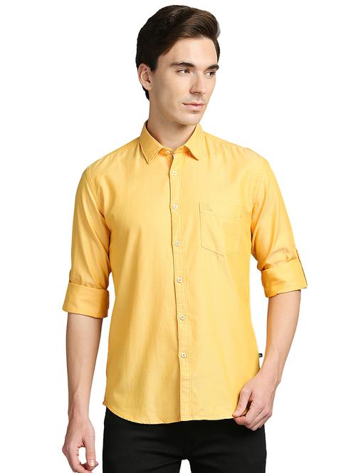 yellow solid casual shirt - 18271584 - Very Small Image - 1