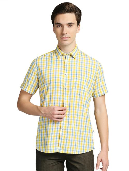 yellow checkered casual shirt - 18271605 - Very Small Image - 1