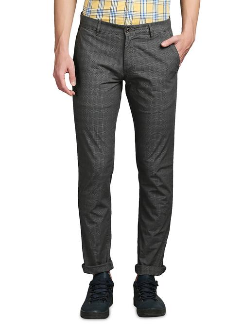 charcoal grey checkered casual trouser - 18271712 - Very Small Image - 1
