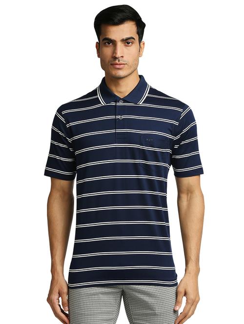 navy-blue striped polo t-shirt - 18271717 - Very Small Image - 1