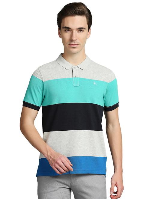 grey striped polo t-shirt - 18271720 - Very Small Image - 1