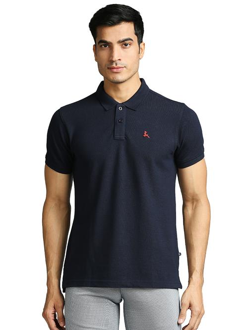 navy-blue solid polo t-shirt - 18271723 - Very Small Image - 1