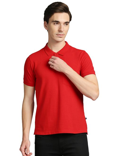 red solid polo t-shirt - 18271727 - Very Small Image - 1