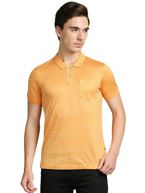 orange printed polo t-shirt - 18271731 - Very Small Image - 1