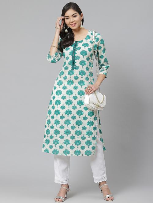 green kurta pant set - 18272268 - Very Small Image - 1