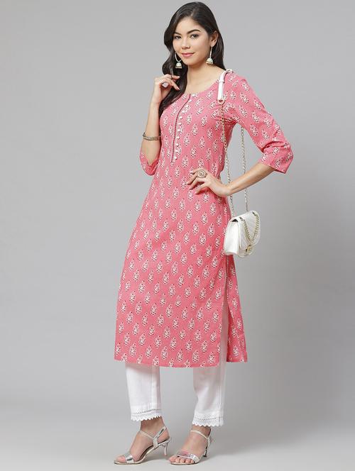 pink kurta pant set - 18272269 - Very Small Image - 1